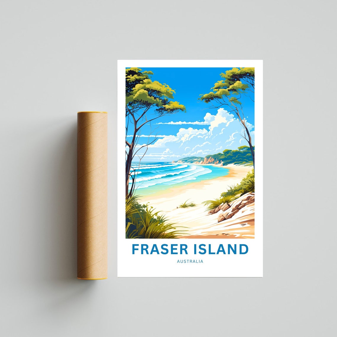 Fraser Island Australia Sandy Beach Ocean Waves Travel Poster - Image 4