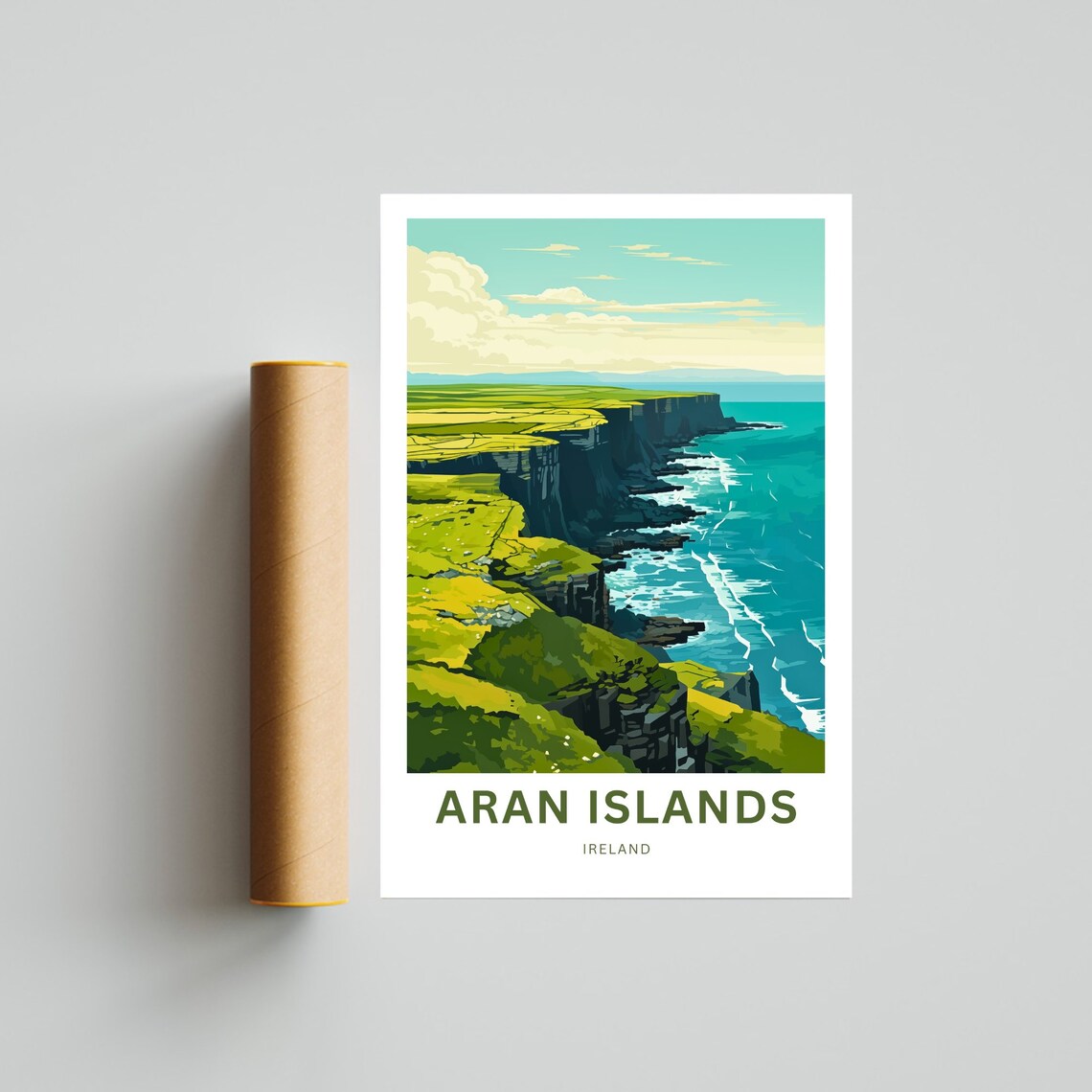 Aran Islands Ireland Rugged Atlantic Sea Cliffs Travel Poster - Image 4