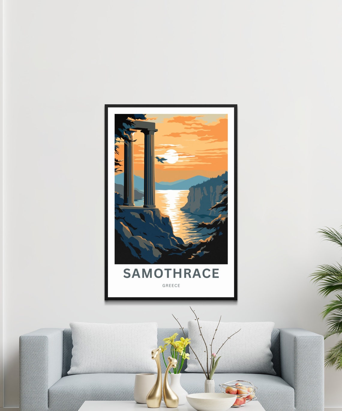 Samothrace Greece Ancient Sunset Columns Aegean Sea Travel Poster - Image 3