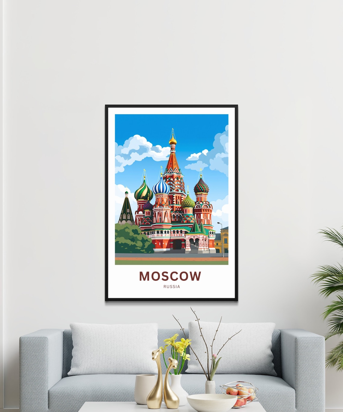Moscow St Basils Cathedral Onion Dome Landmark Travel Poster - Image 2