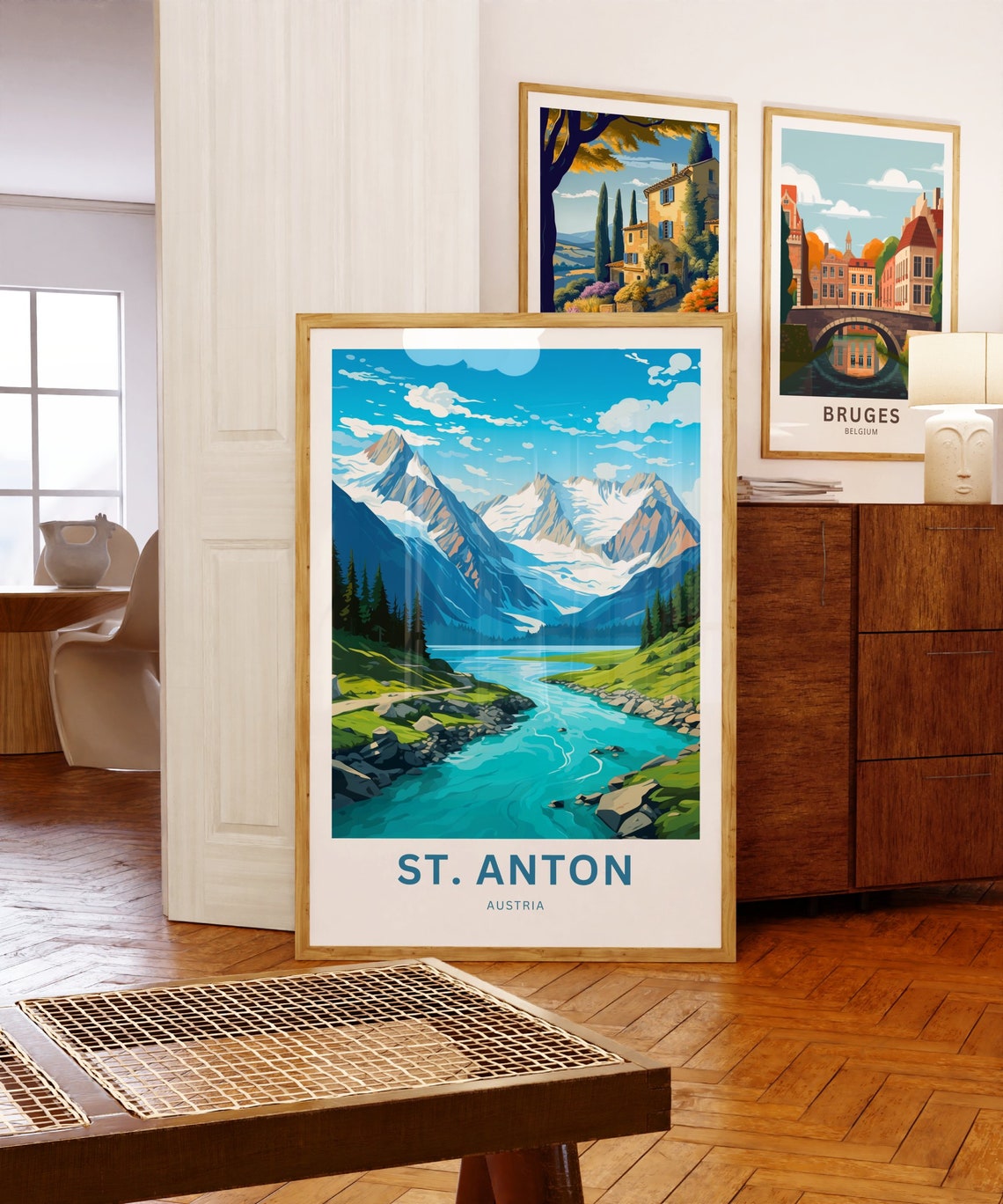 St Anton Austria Summer Alpine River Glacier Peaks Travel Poster - Image 5