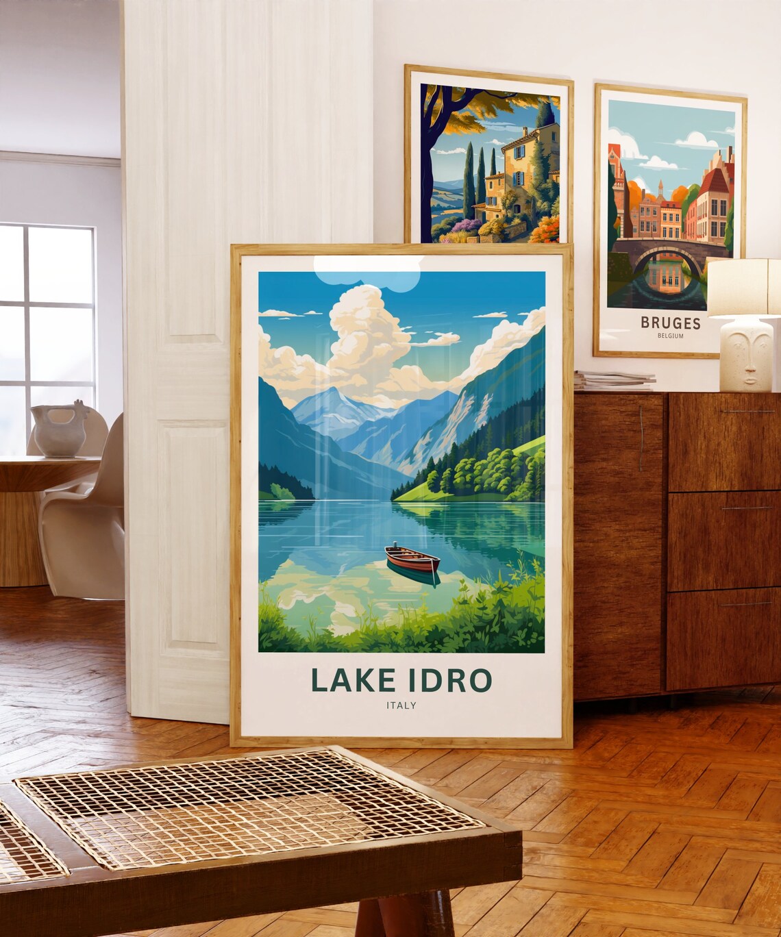Serene Lake Idro Italy Alpine Lake Rowboat Calm Turquoise Poster - Image 5