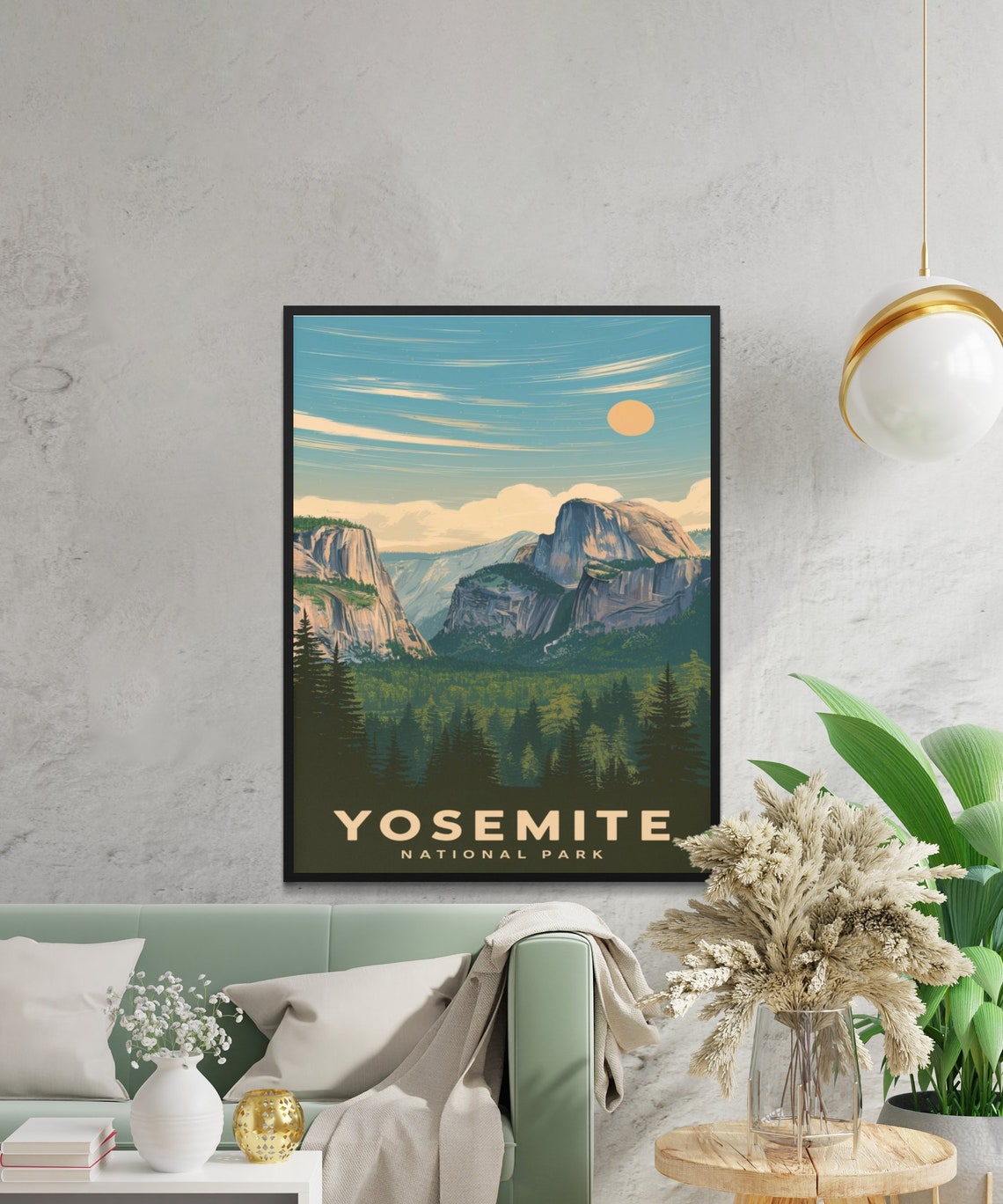 Yosemite National Park Travel Poster Half Dome Valley Scenic Sunset - Image 2
