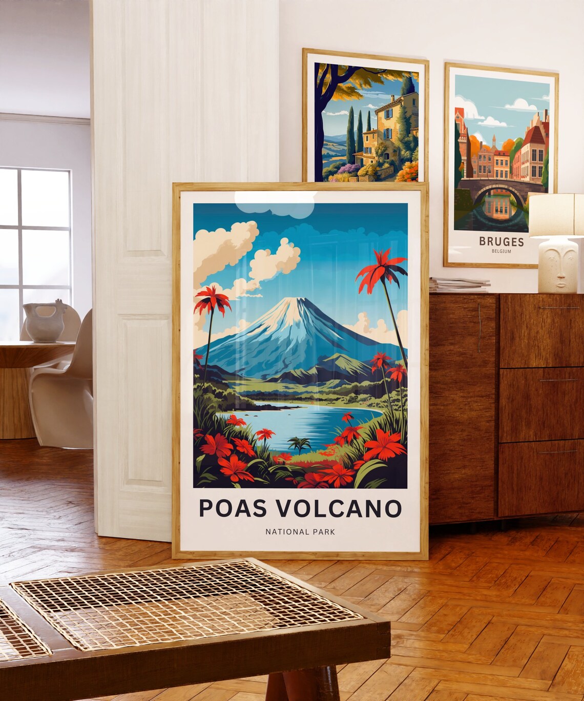 Poas Volcano Travel Poster, Costa Rica National Park - Image 5