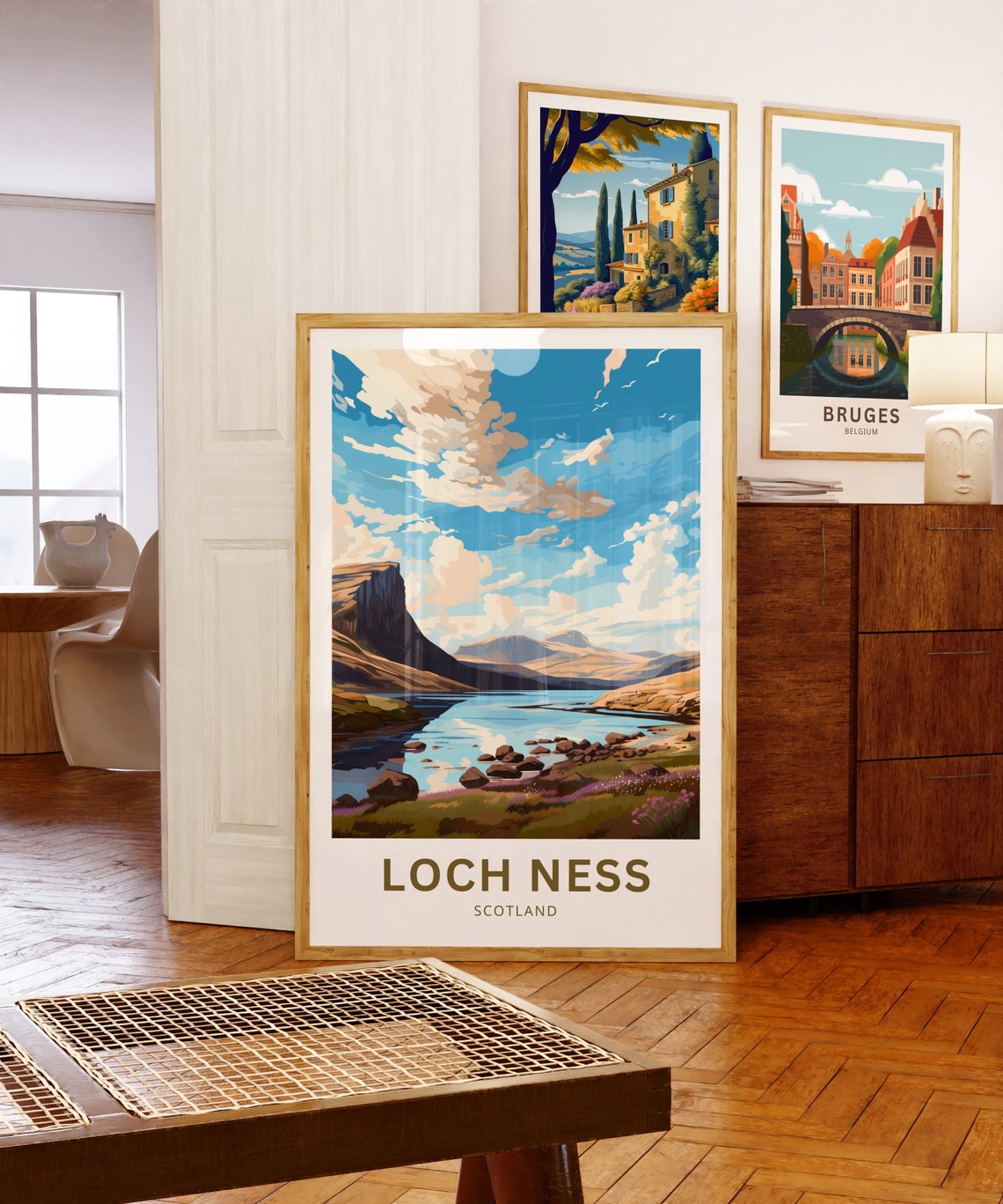 Loch Ness Misty Lake Scottish Highlands Scotland Travel Poster - Image 5