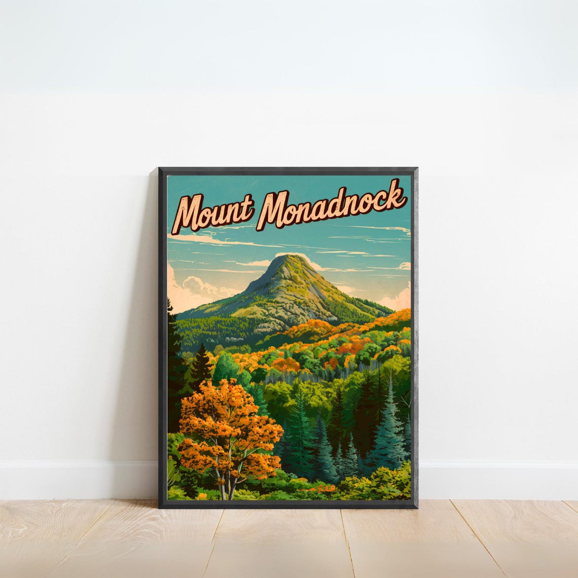 Mount Monadnock New Hampshire Fall Foliage Peak Travel Poster
