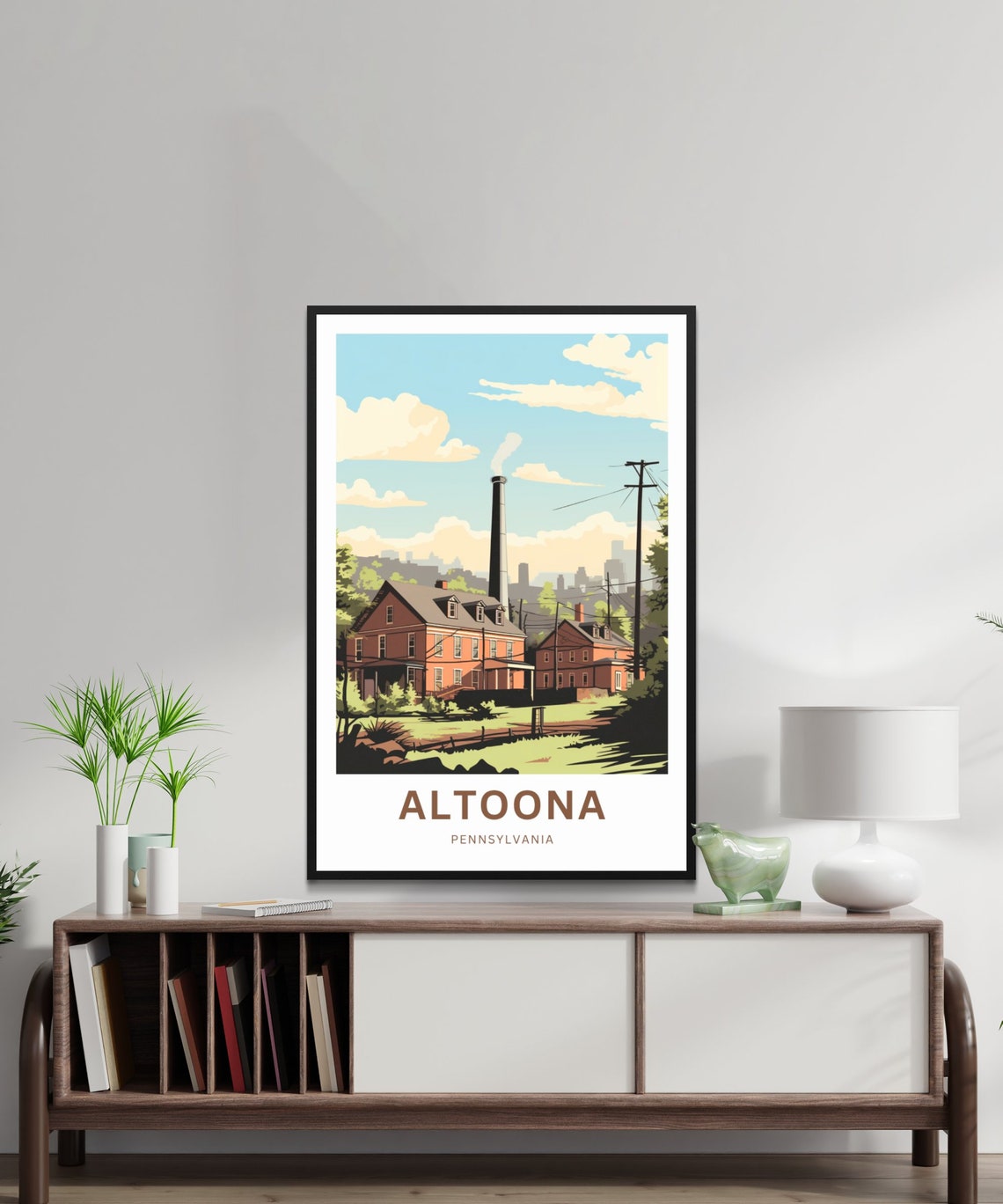 Personalized Altoona Pennsylvania Historic Brick Town Travel Poster - Image 2