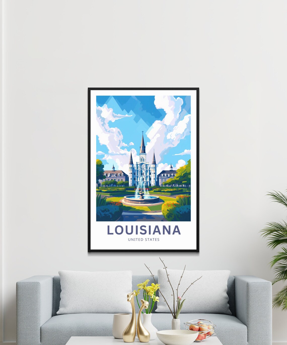 Louisiana New Orleans St Louis Cathedral Garden Travel Poster - Image 3