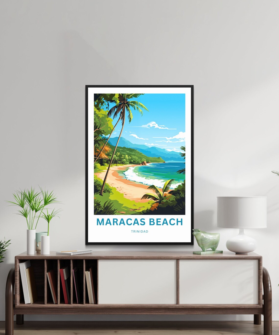 Maracas Beach Trinidad Personalized Tropical Palm Travel Poster - Image 2