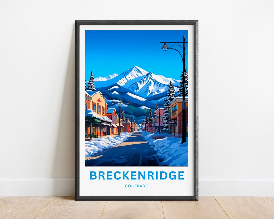 Breckenridge Colorado Main Street Snow Shops Mountains Poster