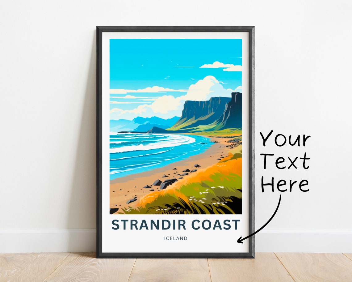 Personalized Strandir Coast Iceland Scenic Seaside Cliffs Poster