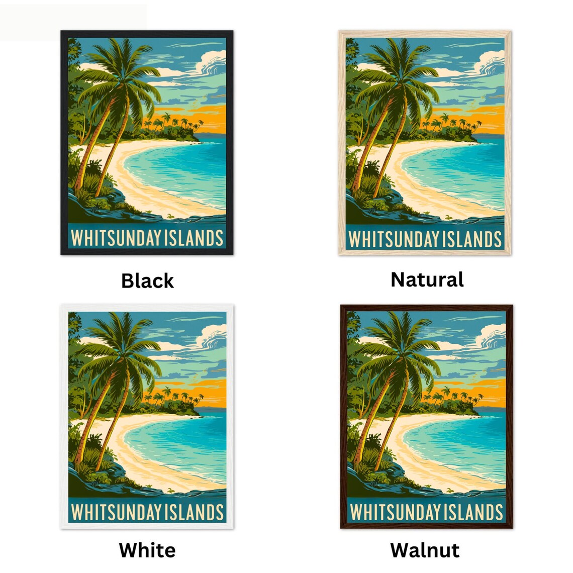 Whitsunday Islands Australia Vintage Tropical Beach Sunset Poster - Image 4