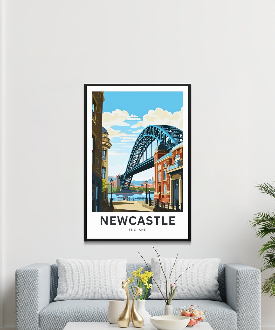 Newcastle Personalized England Iconic Tyne Bridge Quayside Poster - Image 3