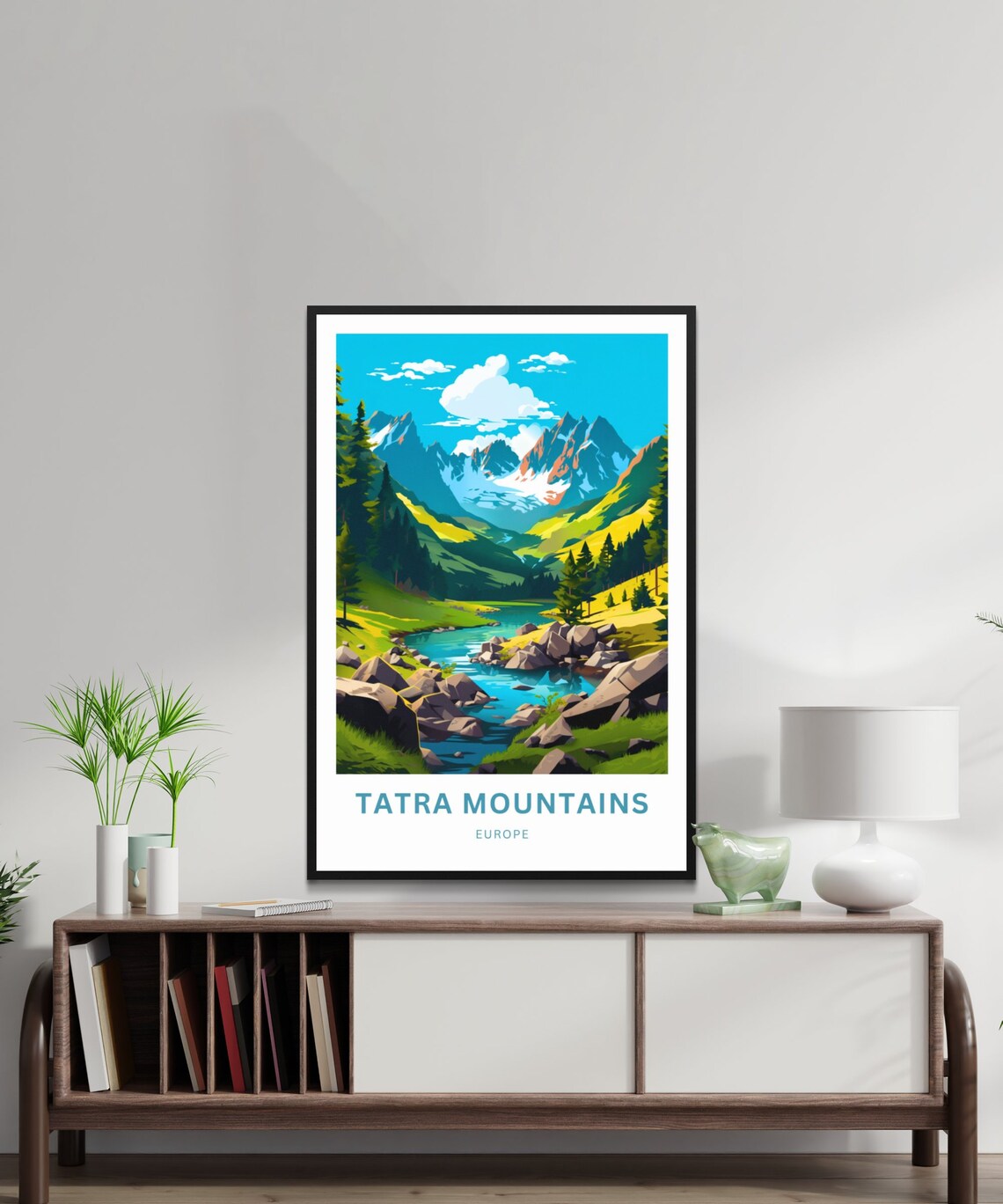 Tatra Mountains Europe Alpine River Valley Peaks Travel Poster - Image 2