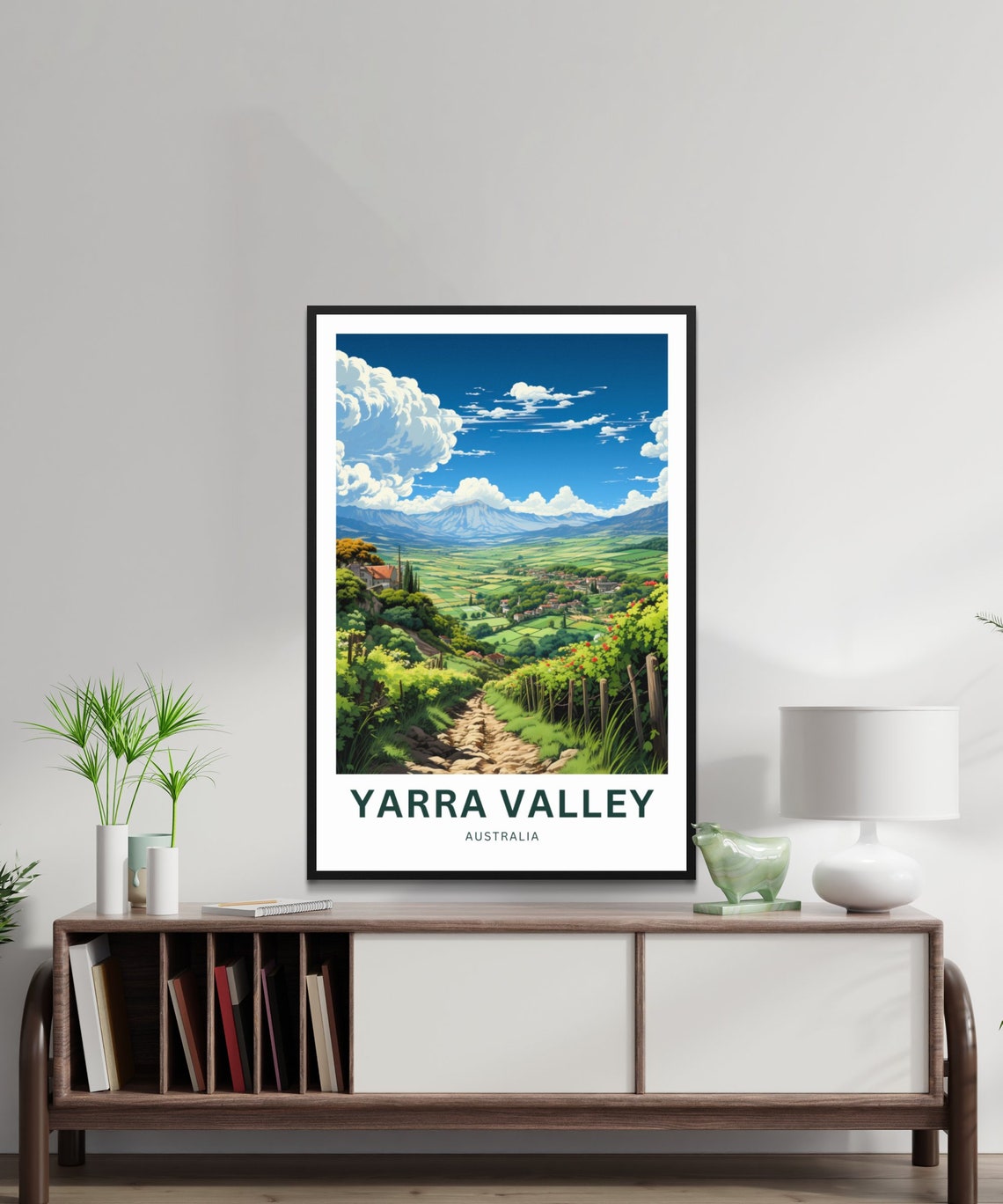 Yarra Valley Australia Vineyard Hills Patchwork Travel Poster - Image 2