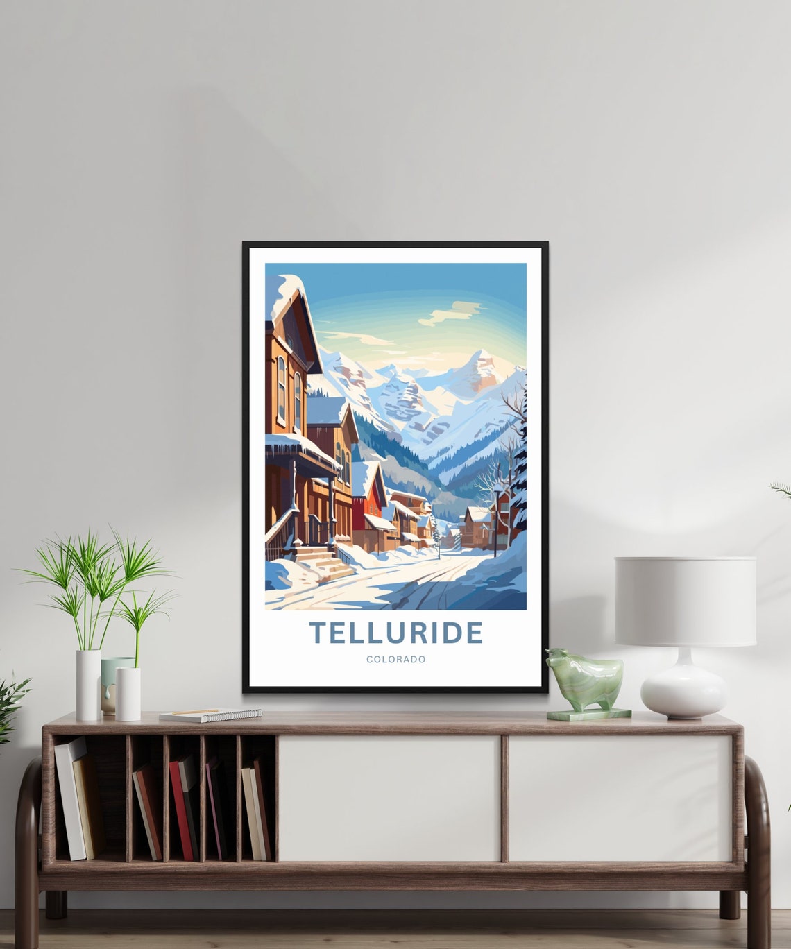 Telluride Colorado Snowy Main Street Alpine Village Travel Poster - Image 2