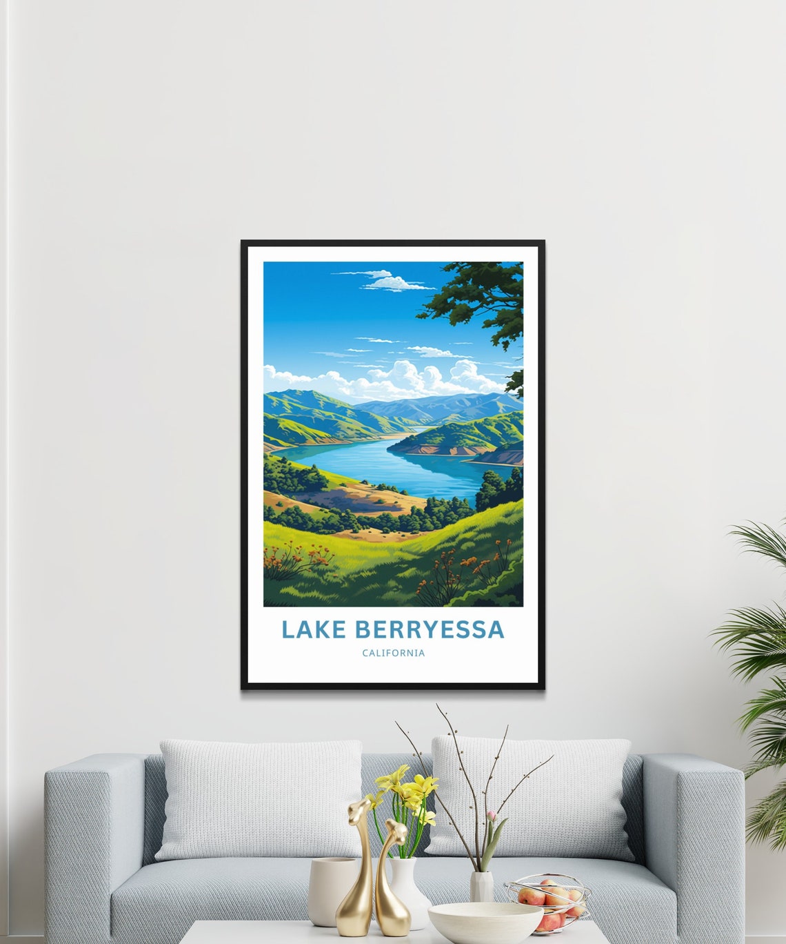 Personalized Lake Berryessa California Lake Travel Poster Gift - Image 3