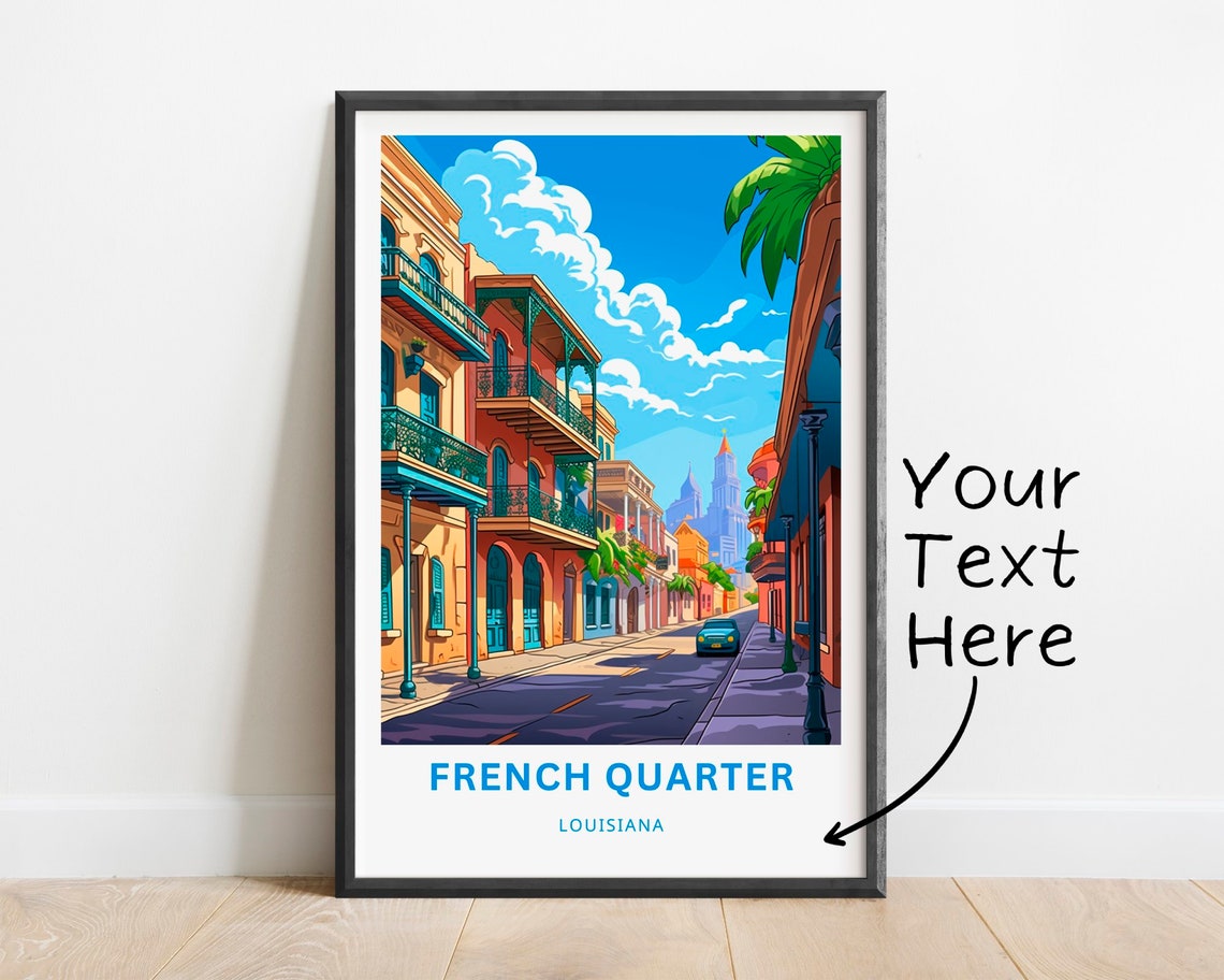 Personalized French Quarter Louisiana Balconies Custom Travel Poster