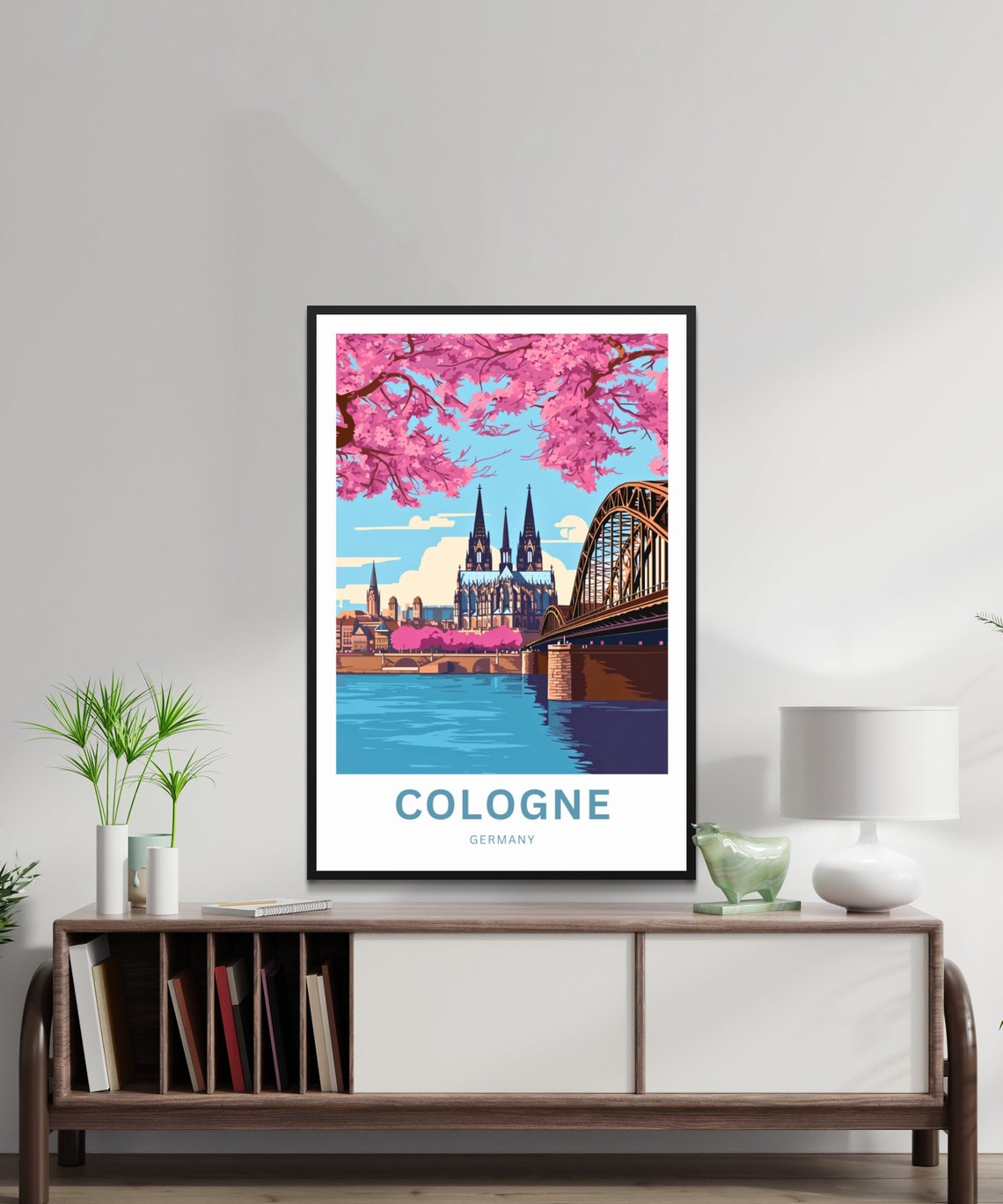 Personalized Cologne Cathedral Cherry Blossom Germany Poster - Image 2