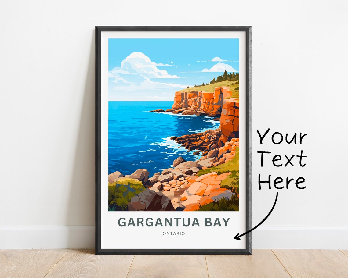 Personalized Gargantua Bay Ontario Cliffs Custom Text Travel Poster