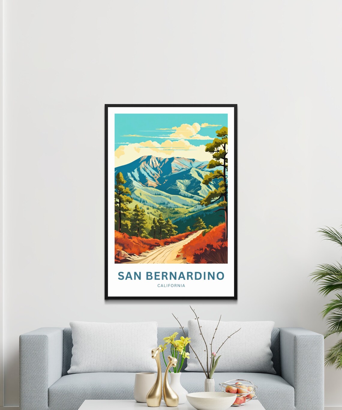 San Bernardino California Mountain Road Vintage Travel Poster Gift - Image 3