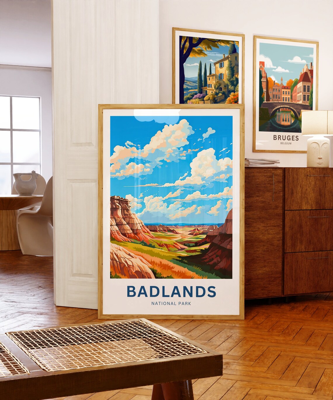 Badlands National Park Red Rock Canyon Valley Retro Travel Poster - Image 5