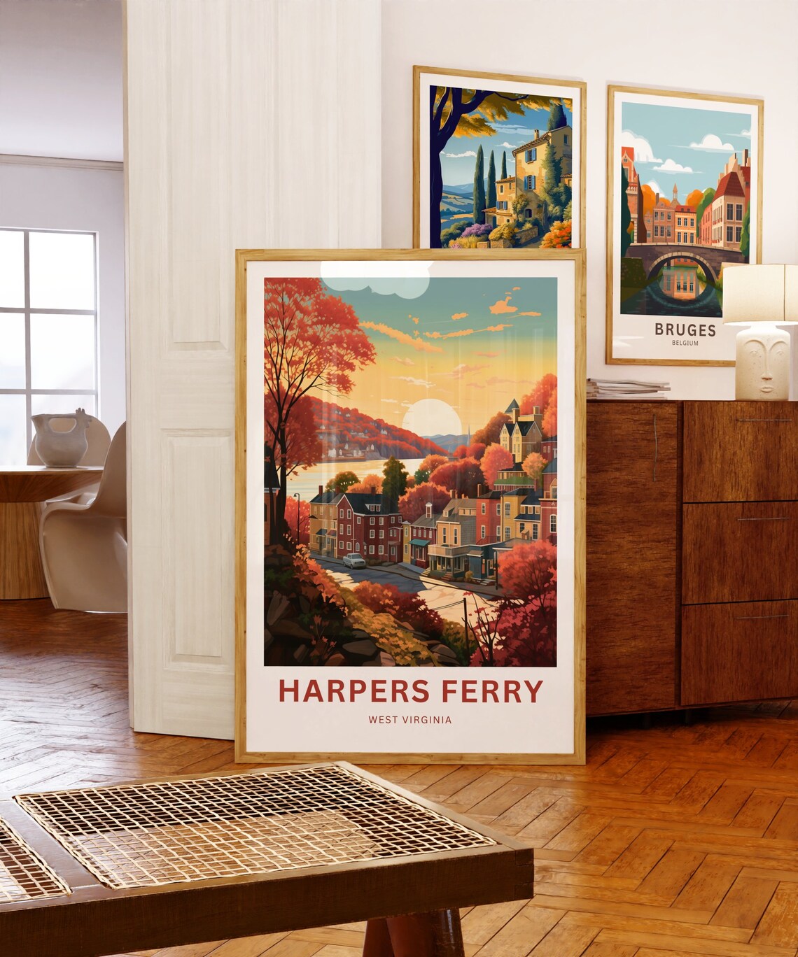Harpers Ferry West Virginia Autumn Town Sunset Custom Travel Poster - Image 5