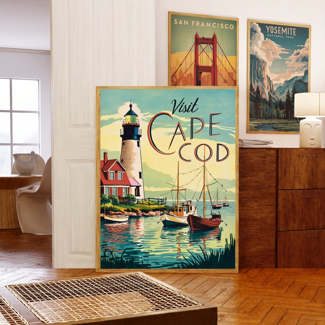 Cape Cod Vintage Travel Poster, Massachusetts Wall Art - Image 5