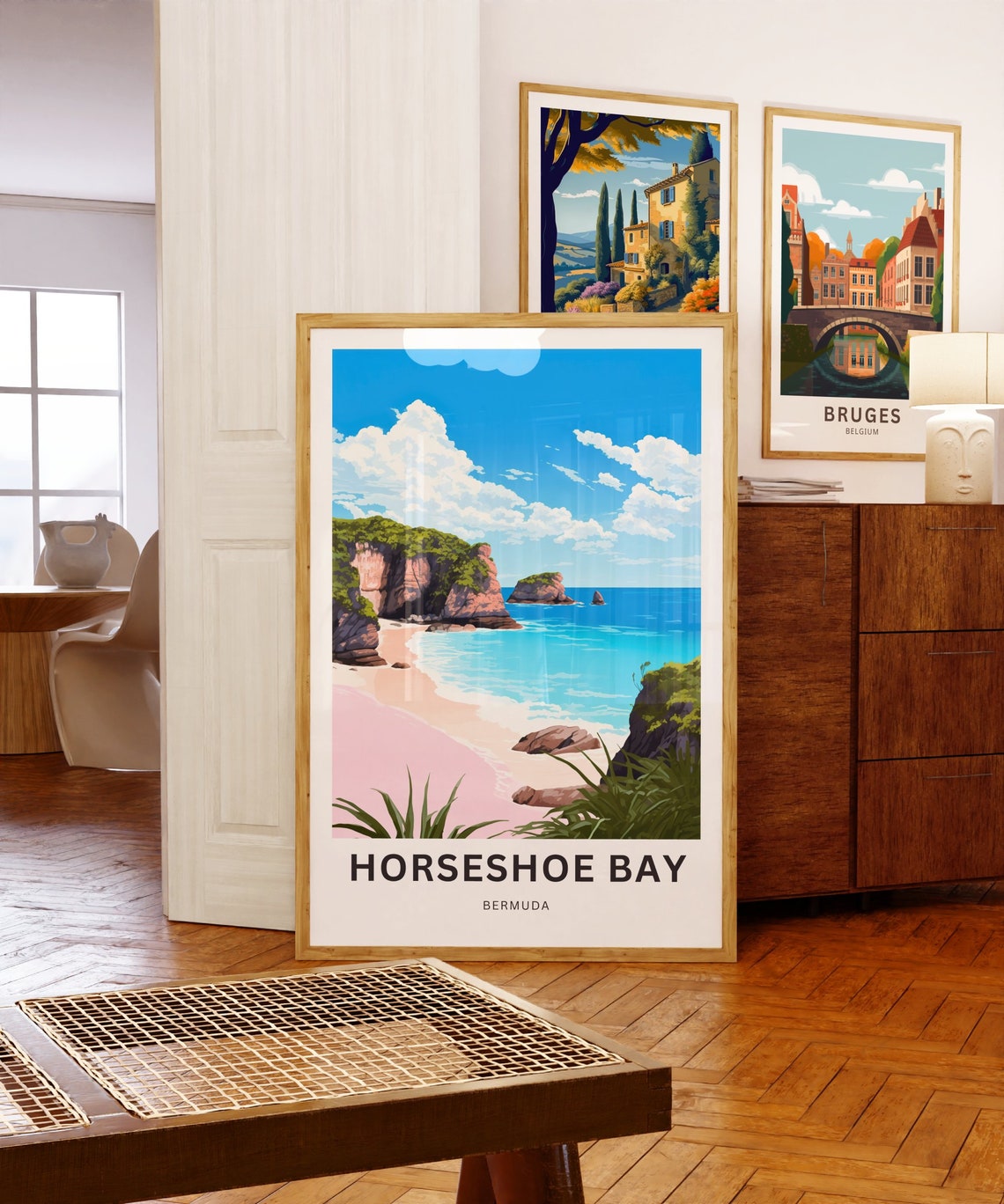 Horseshoe Bay Bermuda Pink Sand Cove Daytime View Travel Poster - Image 5