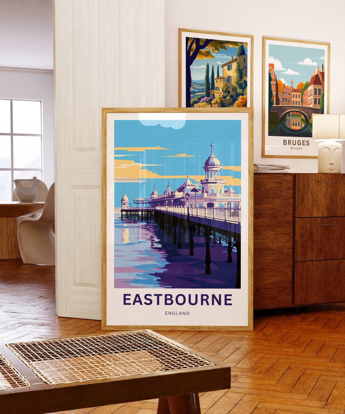 Eastbourne England Historic Pier Sunset Seaside Art Travel Poster - Image 5