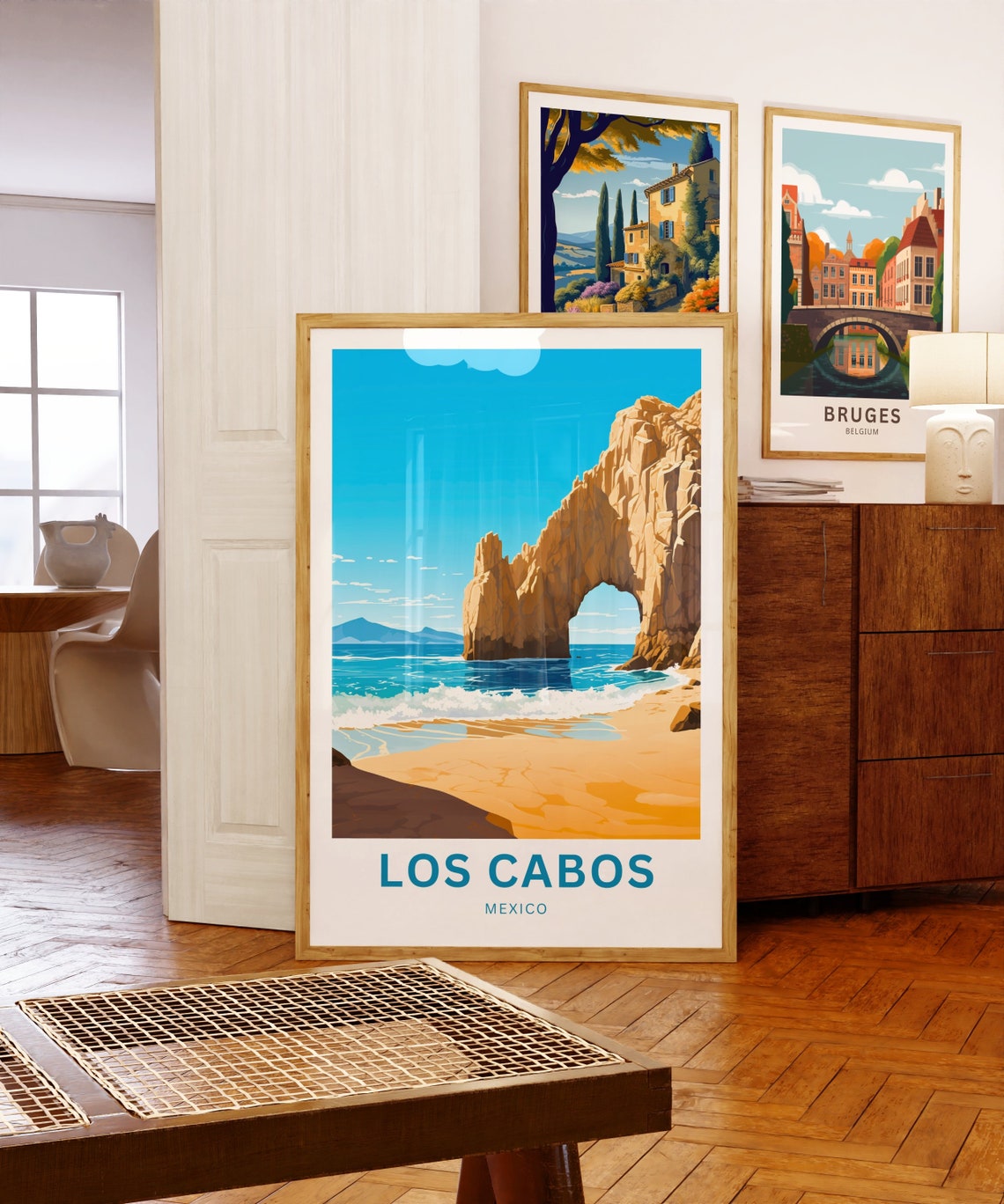Los Cabos Travel Print Los Cabos Mexico Wall Art Framed Present Gift Baja California Peninsula Present - Image 5