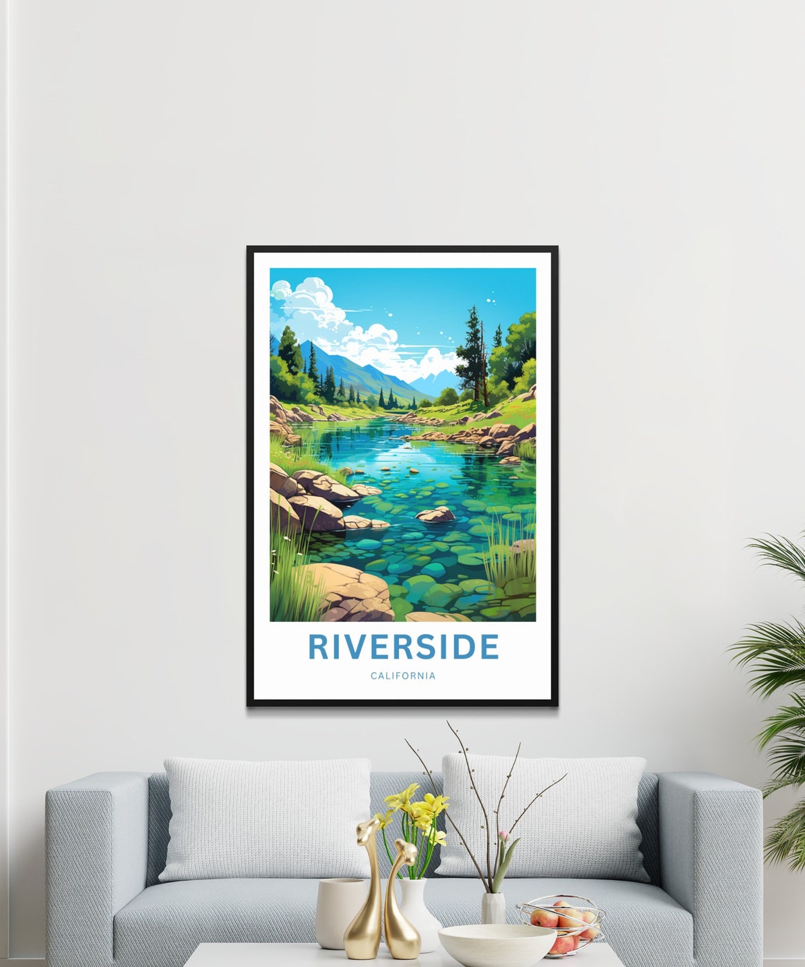 Personalized Riverside California Crystal Clear River Poster - Image 3