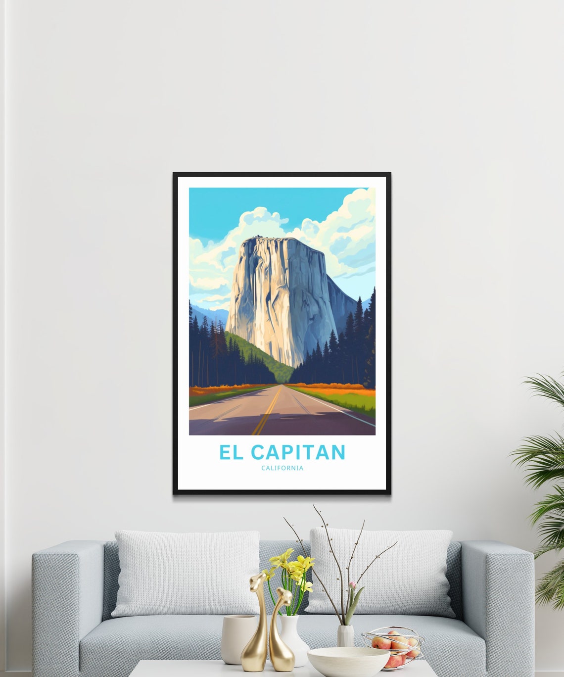 Personalized El Capitan Yosemite Granite Cliff Roadside Travel Poster - Image 3