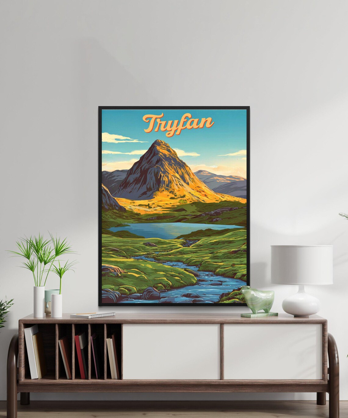 Tryfan Mountain Snowdonia Wales Rocky Peak Vintage Travel Poster - Image 2