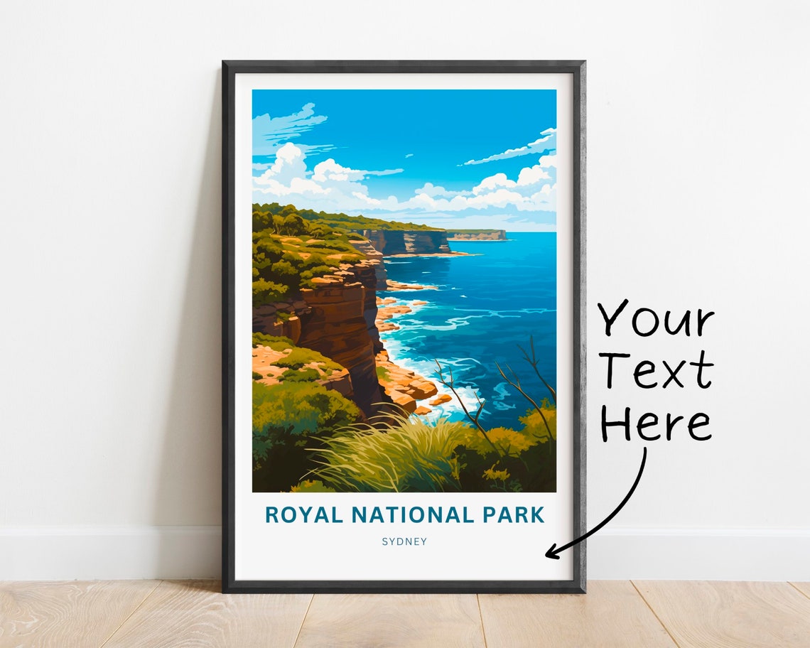 Royal National Park Sydney Ocean Cliffs Custom Travel Poster
