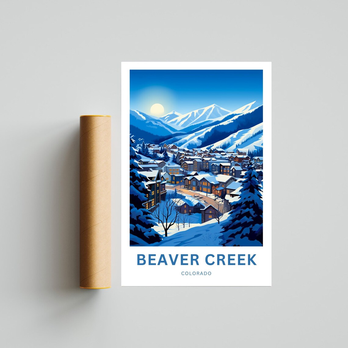 Beaver Creek Colorado Personalized Snowy Village Travel Poster - Image 4
