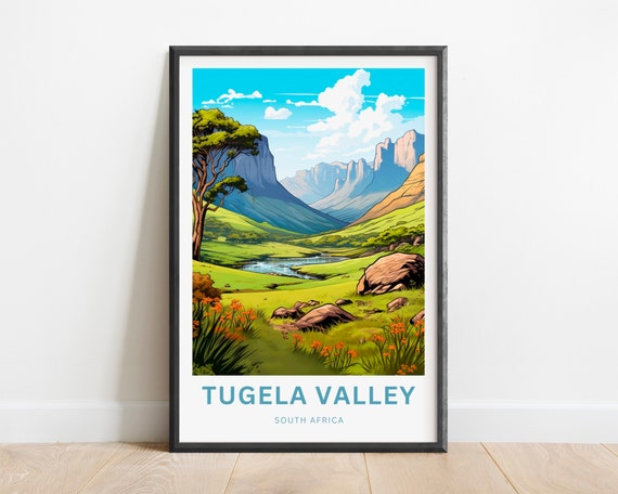Tugela Valley Print Tugela Valley Poster South Africa Wall Art Framed Present Gift South Africa Present