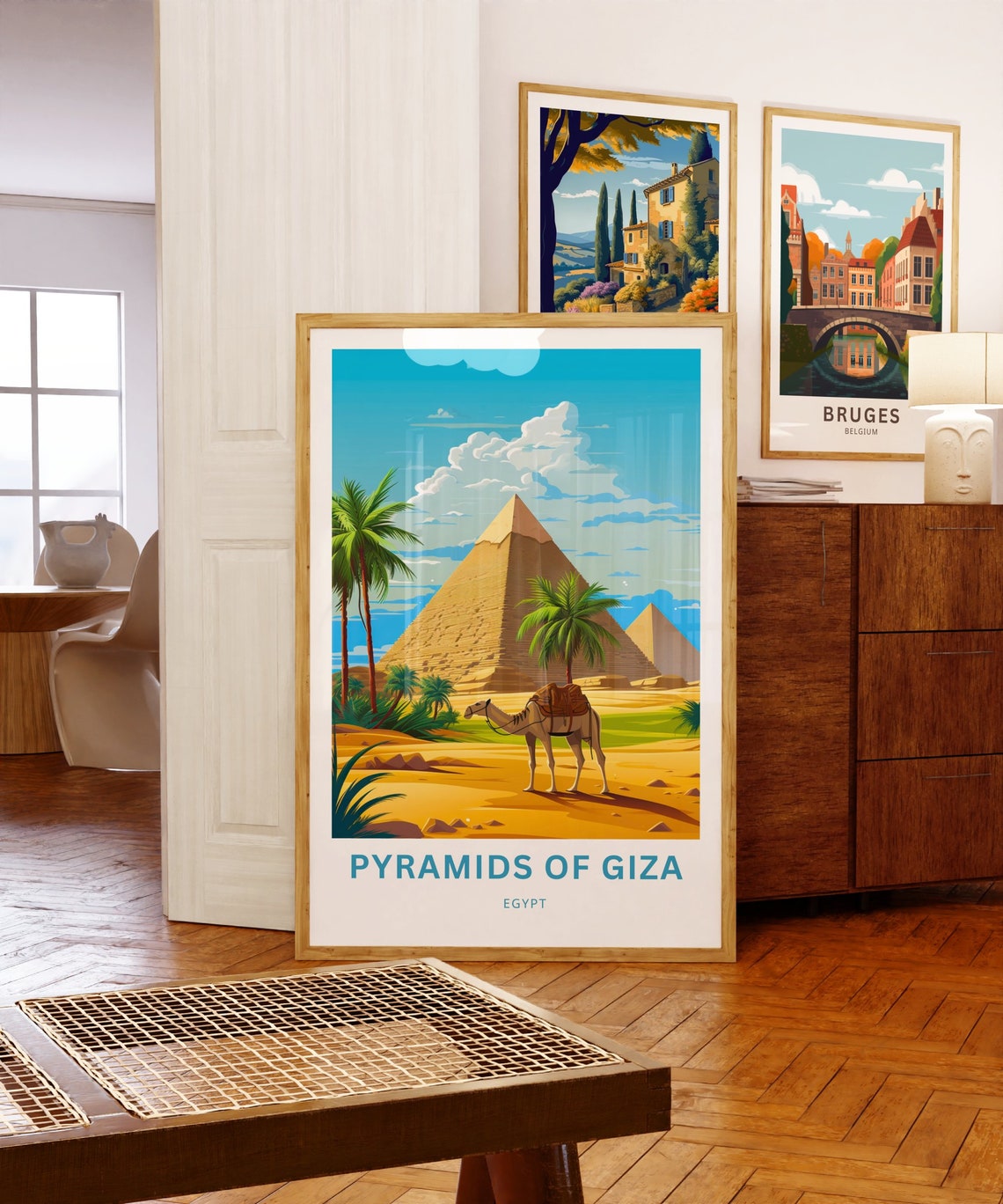 Personalized Pyramids of Giza Egypt Desert Pyramid Camel Poster - Image 5
