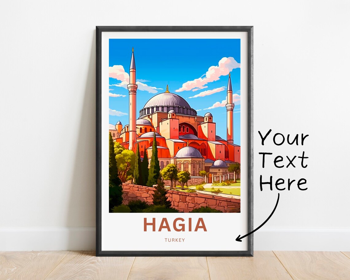 Hagia Sophia Turkey Travel Poster Istanbul Dome Landmark Art