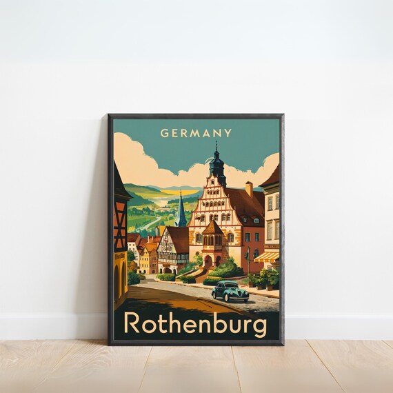 Rothenburg Vintage Travel Poster, Germany