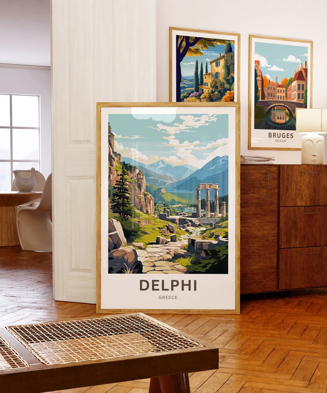 Delphi Greece Ruined Colonnade Stone Path Personalized Poster - Image 5
