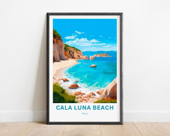 Cala Luna Beach Italy Turquoise Cove White Sand Cliffs Poster