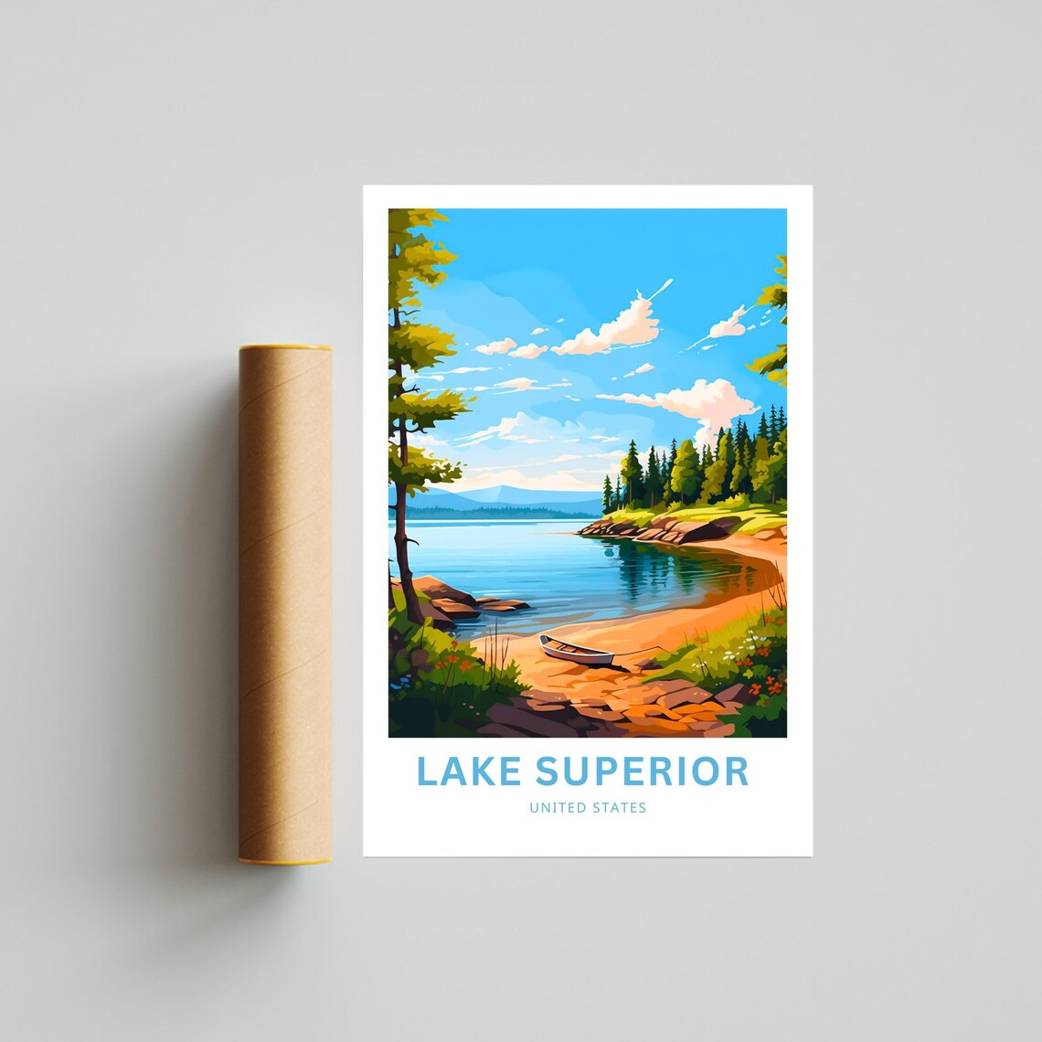 Lake Superior Travel Poster, United States View - Image 4