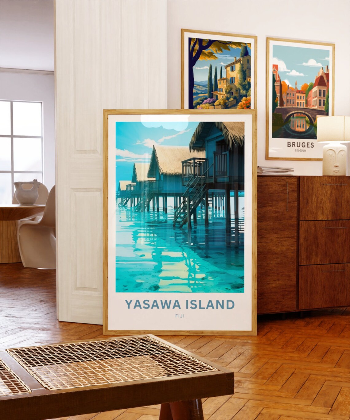 Yasawa Island Fiji Overwater Bungalow Personalized Travel Print - Image 5