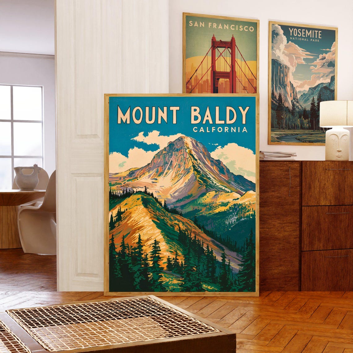 Mount Baldy California Vintage Pine Forest Peak Travel Poster - Image 3