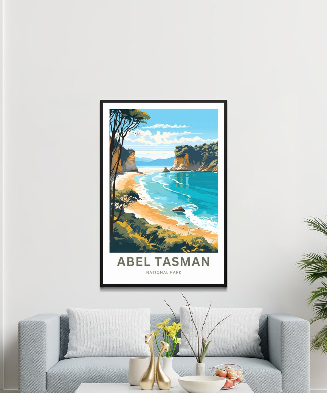 Abel Tasman National Park Sandy Cove Turquoise Custom Poster - Image 3