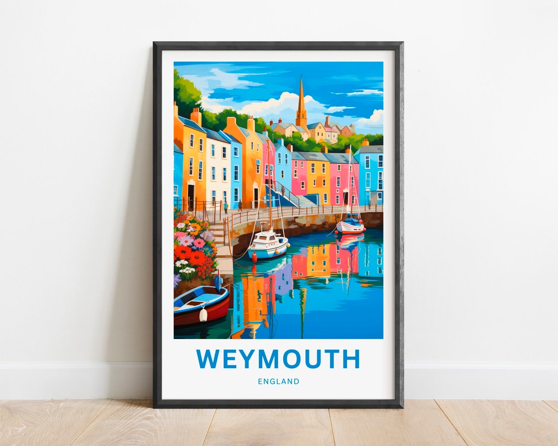 Weymouth England Colorful Waterfront Harbor Reflection Poster