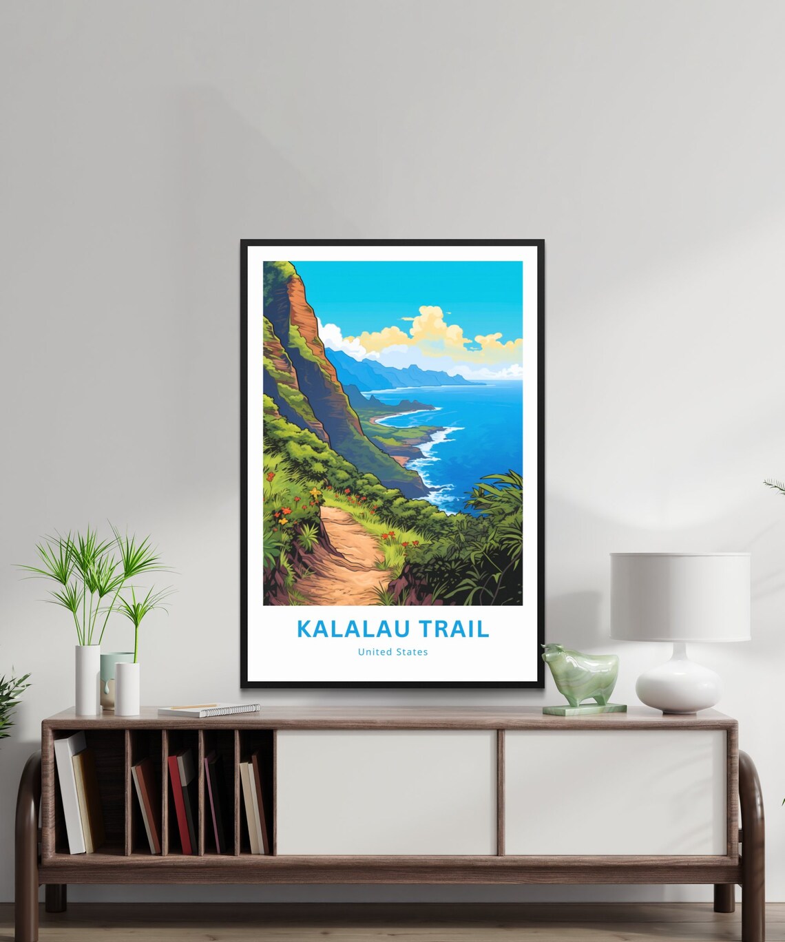 Kalalau Trail United States Coastal Cliff Path Travel Poster - Image 2