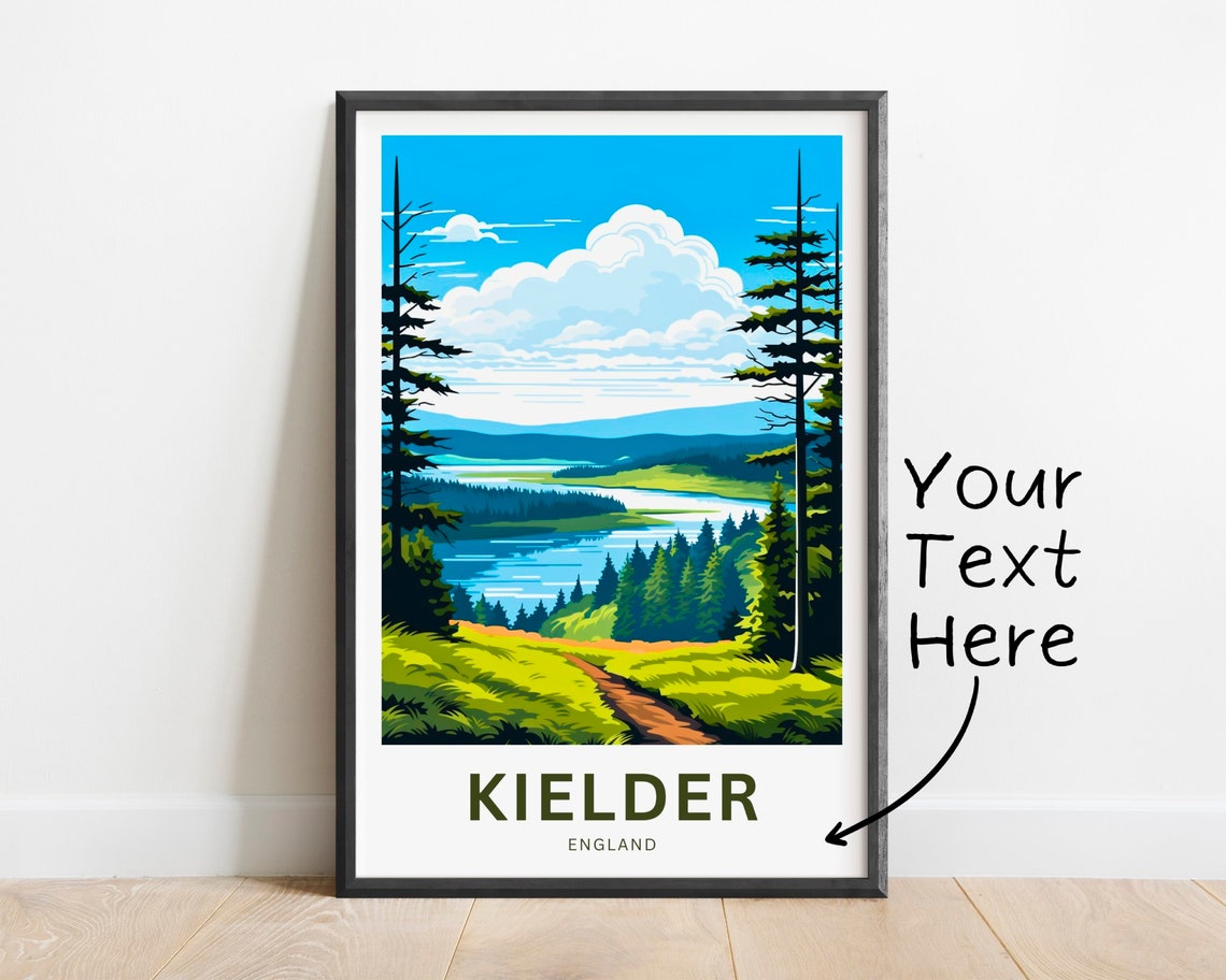 Kielder England Forest Trail Lake Hills Personalized Travel Poster