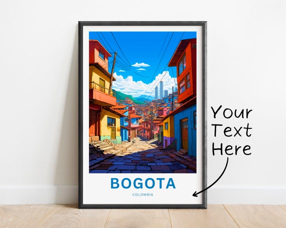 Personalized Bogota Travel Print Bogota Poster Colombia Wall Art Framed Present Gift Colombia Present